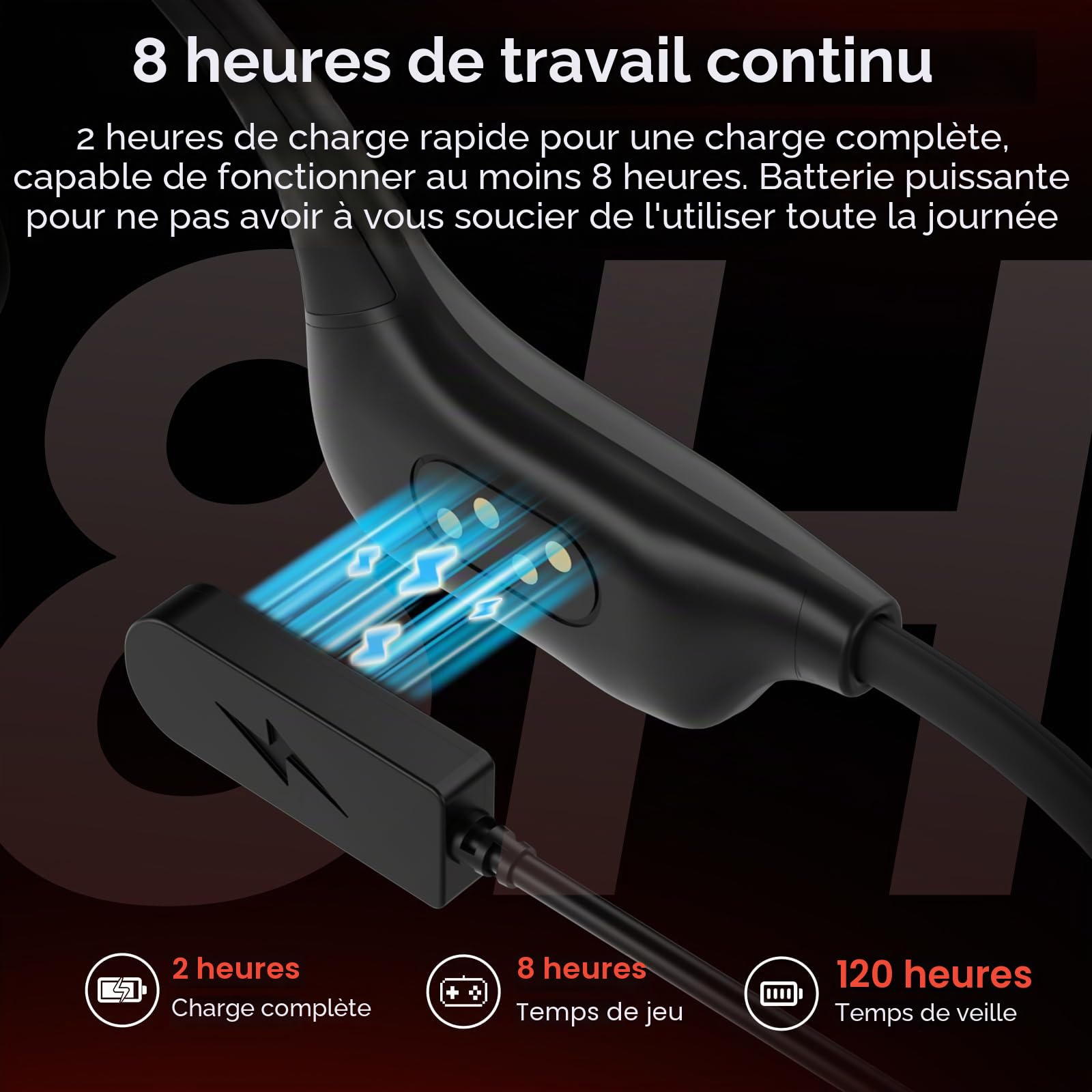 IFECCO Casque Conduction Osseuse Natation Bluetooth 6.0 (Noir) | IP68 Étanche Ecouteur Waterproof Écouteurs Ouverts sous l'eau avec MP3 8G pour Course à Pied, Cyclisme, Sport