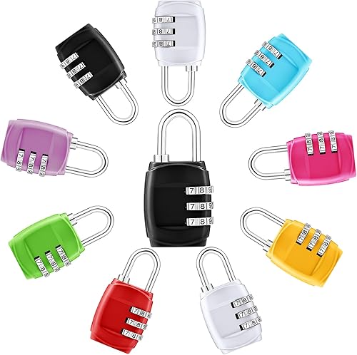 10 combinaciones de 3 dígitos, candado seguro de cifrado, mini cerradura de combinación de bloqueo de números reiniciable, cerraduras pequeñas de