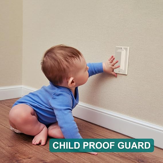 CLYMENE 2 Pack Light Switch Cover Guard, Child Proof Wall Switch Cover