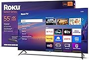 Roku Smart TV 2025 – 55-Inch Select Series, 4K HDR TV – Roku TV with Enhanced Voice Remote – Flat Screen LED Television with Wi-Fi for Streaming Live Local News, Sports, Family Entertainment