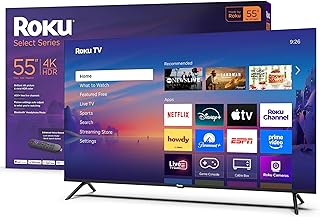 Roku Smart TV – 55-Inch Select Series, 4K HDR TV – Roku TV with Enhanced Voice Remote – Flat Screen LED Television with Wi-Fi for Streaming Live Local News, Sports, Family Entertainment