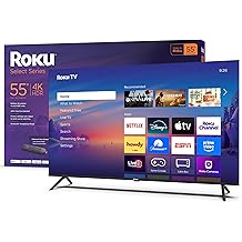 Roku Smart TV 2025 &ndash; 55-Inch Select Series, 4K HDR TV &ndash; Roku TV with Enhanced Voice Remote &ndash; Flat Screen LED Television with Wi-Fi for Streaming Live Local News, Sports, Family Entertainment