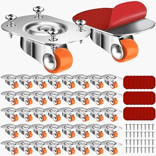 Hicarer 40 Pcs Self Adhesive Caster Wheels Small Appliance Wheels for Kitchen Appliances 360° Swivel Adhesive Wheels Universal Mini Casters for Storage Box Furniture Trash Can, 15 Lbs Load Capacity