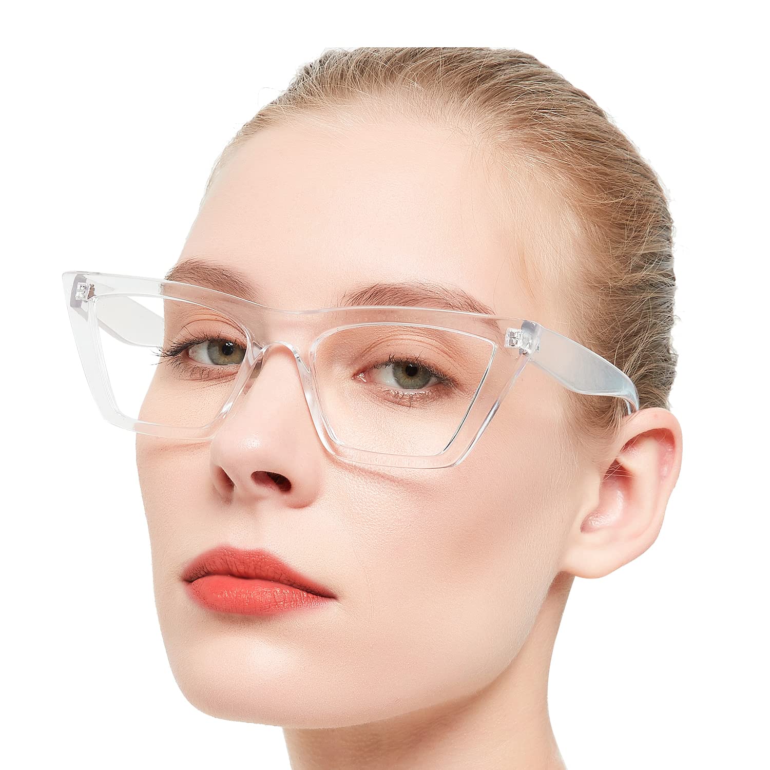 OCCI CHIARI Oversized Reading Glasses 1.25 Womens Trendy Cat Eye Readers 1.0 1.25 1.5 1.75 2.0 2.25 2.5 2.75 3.0 3.5 4.0 5.0 6.0 (Clear,1.25)