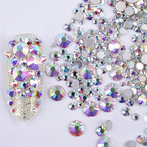 Miniatura 4 de Diamantes de imitación de espalda plana gemas redondas DIY decorativo Nail Face y accesorios de ropa ss3-20 mezcla (1440pcs cristal AB)
