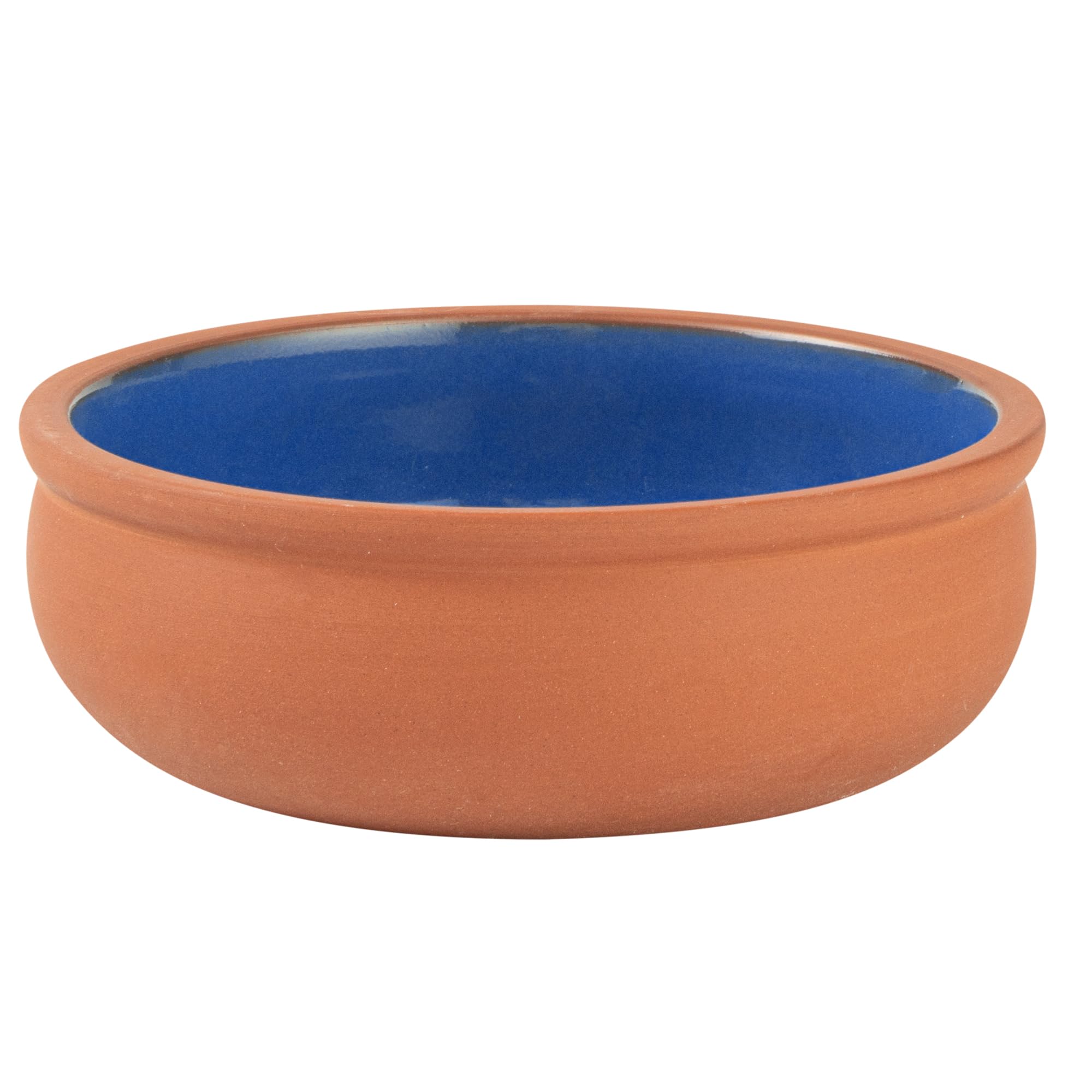 Restaurantware -Terra Tek Cazuelas de terracota de 6.75 onzas, 2 ollas de arcilla esmaltada azul para cocinar, listas para horno, microondas, ollas de terracota para servir, lavavajillas, para cocinar