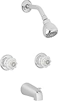 AquaVista 10SHO1H-CH-AV Polished Chrome 2-Handle Tub & Shower Faucet Trim Kit with Acrylic Knobs