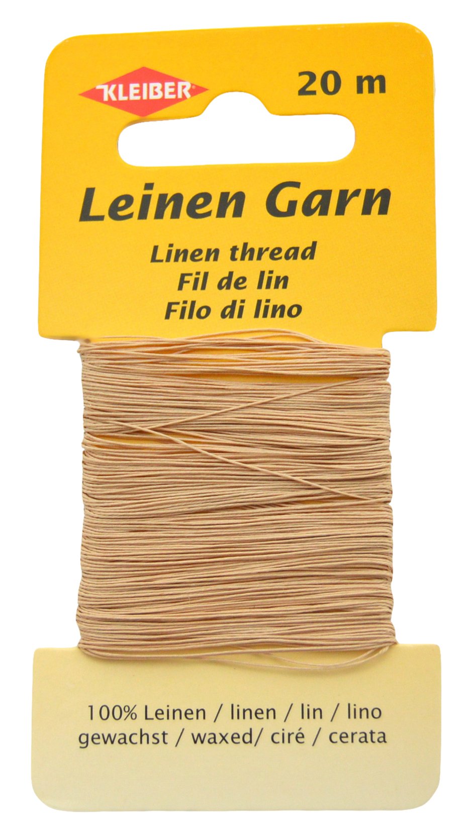 Kleiber Extra Strong Linen Thread, Beige – Heavy Duty Sewing Thread for Buttons, Leather, and Upholstery, 11.8x6.2x0.4 cm