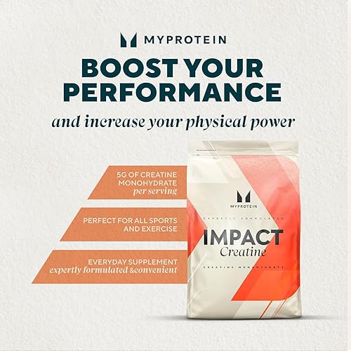 Vista 4 de Myprotein Monohidrato de creatina en polvo, 200 porciones (2.2 libras), polvo de creatina pura sin sabor, suplemento post/preentrenamiento