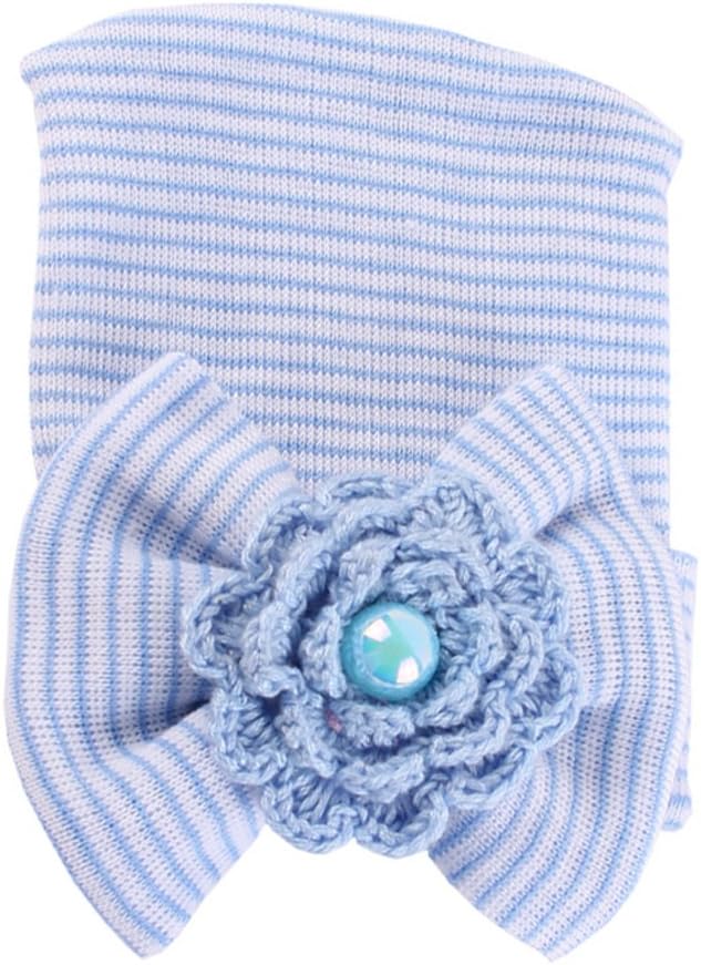 Evelin LEE Newborn Baby Infant Girl Nursery Beanie Hospital Hat with Bow