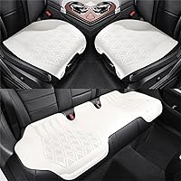 Vista 10 de 3 fundas de asiento de automóvil, fundas de cuero de lujo para asiento delantero y trasero, protector de cojín de asiento universal sin respaldo