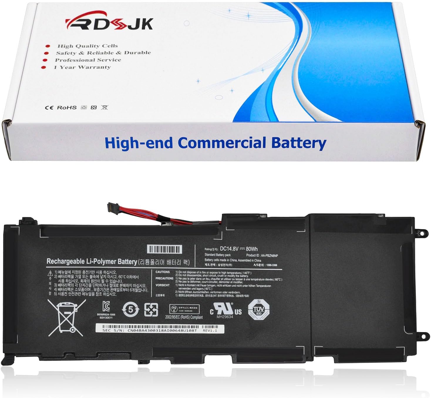 AA-PBZN8NP PBZN8NP Laptop Battery for Samsung Series 7 Notebook NP-700 NP-700Z NP700Z7C NP700Z5C NP700Z5A NP700Z5B NP700Z5AH NP770Z7E NP700Z7A NP770Z7E-S01DE NP700Z5AH-S01 NP700Z5B-S01UB 14.8V 80Wh