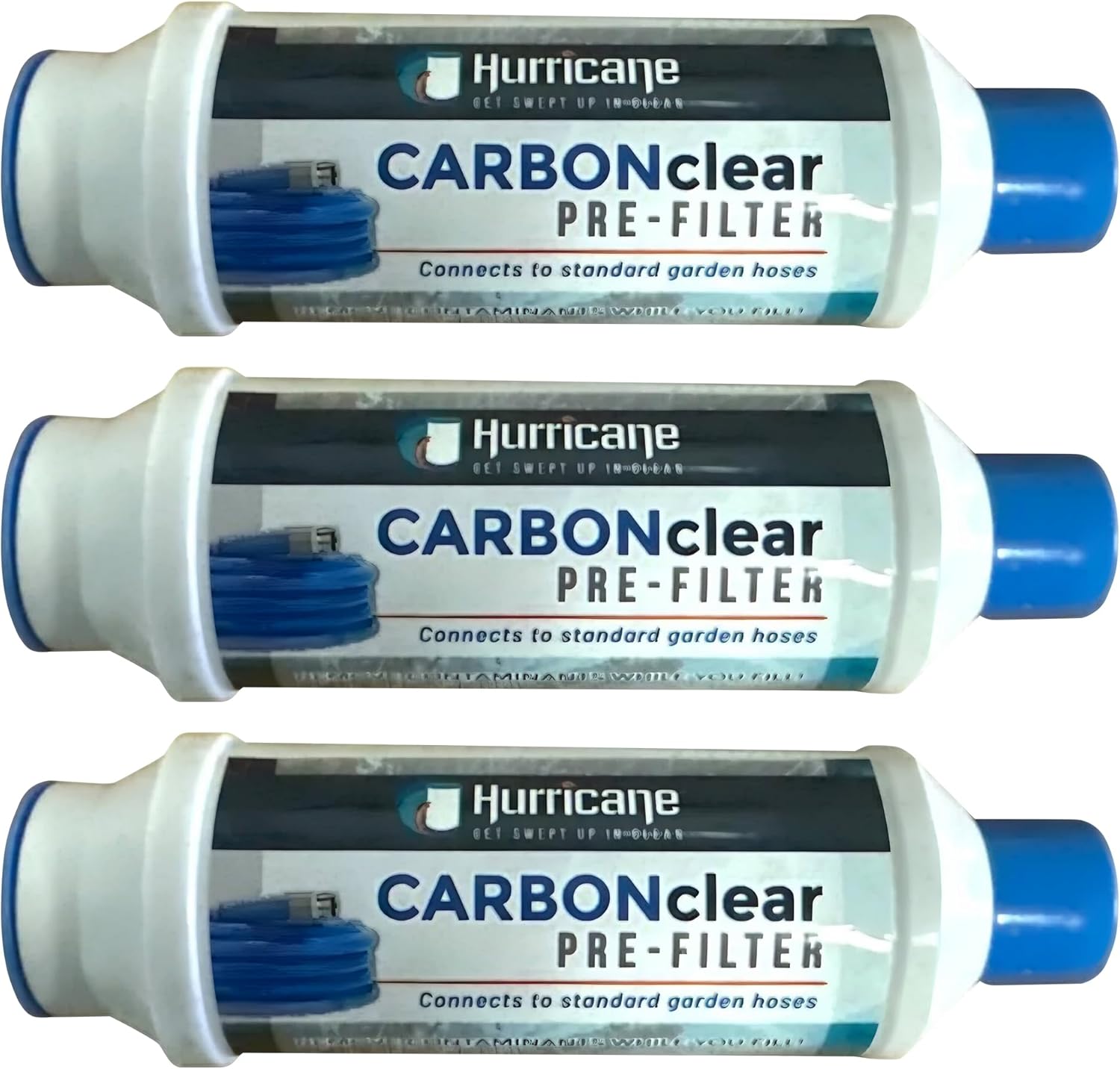 Hurricane Filters HF-CAR10000-01 - 10,000 Gallon Pre Filter for Filling Your Hot Tub, Spa & Pool, Pet Bath & More - HF-CAR10000-01 Fits 3/4" Garden Hose Pre Filter (3 Pack)