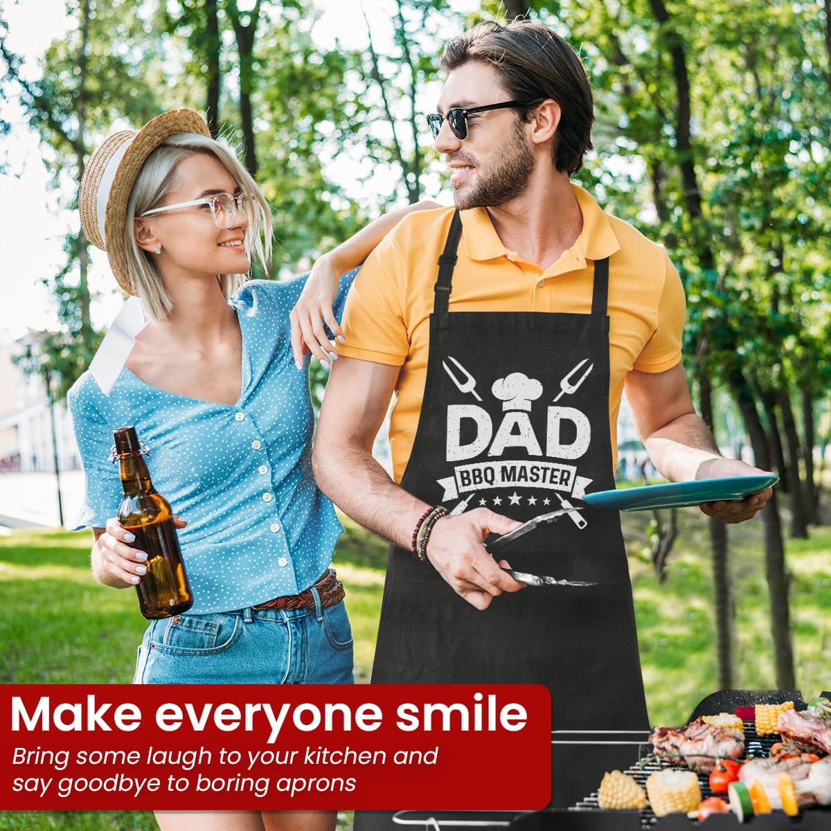 SANDJEST Funny Apron for Dad - Birthday Father’s Day Cooking Grilling Gifts for Mens - Image 6