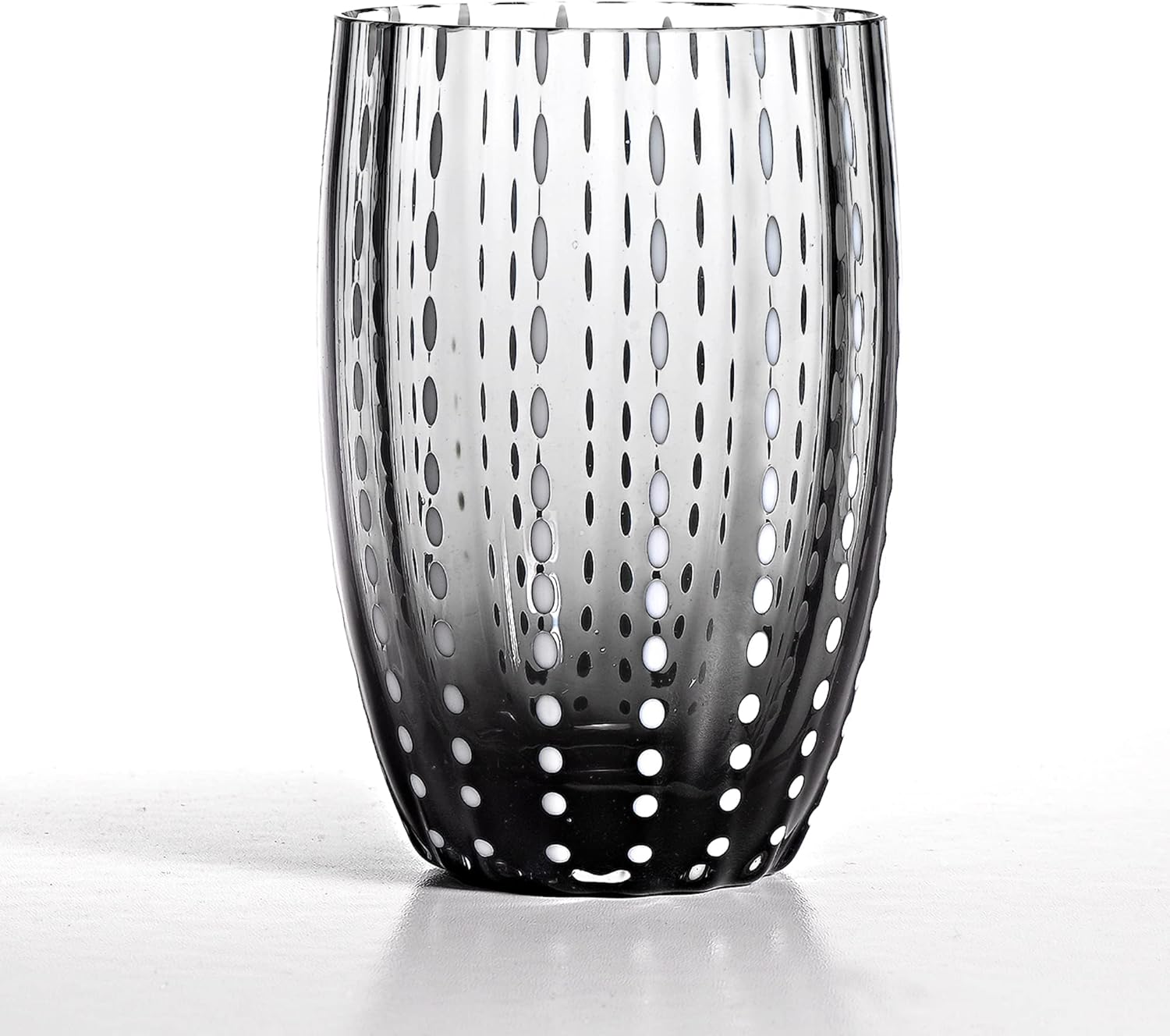 Zafferano Perle Glass Tumbler Transparent 11oz (Set of 2)