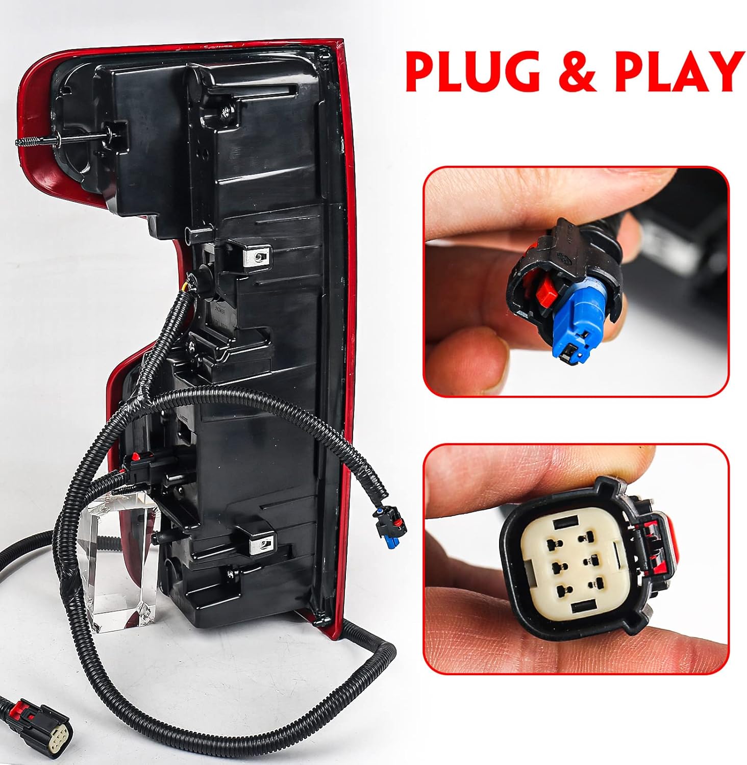 Huray Right Tail Light For Chevy Silverado 2019 2020 2021 2022 2023 [Only for LED Model] Rear Brake Lamp Assembly Passenger Side