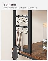 Vista 8 de VASAGLE Coffee Bar, 31.5 Inches Baker's Rack for Kitchen with Storage, 6-Tier Kitchen Shelves with 6 Hooks, Microwave Stand, Industrial, Rustic
