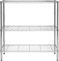 Vista 1 de Honey-Can-Do Estantería ajustable resistente de 3 niveles con capacidad de 200 libras, Estantería de acero cromado SHF-09367, Estanterías