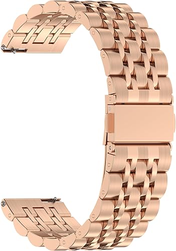 Miniatura 6 de EZMVZKU Correa metálica de liberación rápida de 0.787 in para Samsung Galaxy Watch 6 5 4 3, correa de acero inoxidable para Garmin Venu2