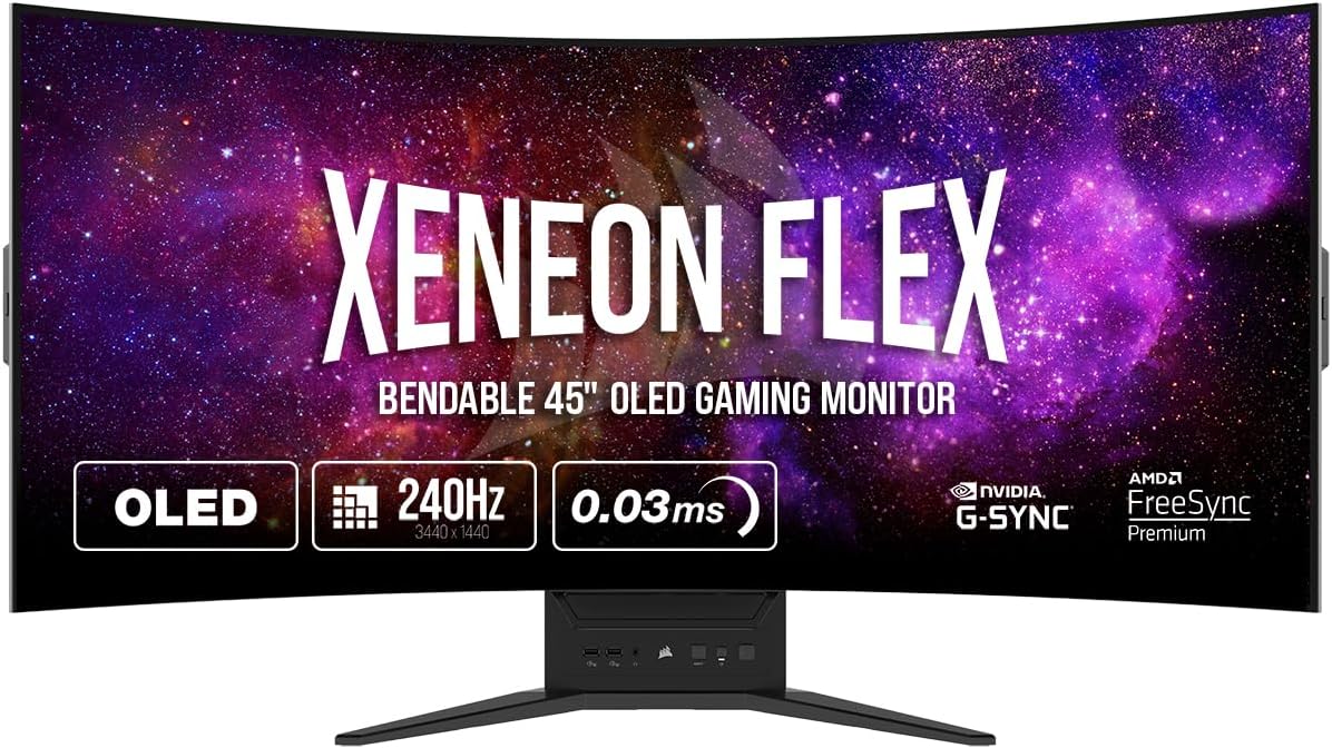 Corsair 45-Inch 240Hz OLED Gaming Monitor - 3440x1440, 0.03ms Response, G-SYNC/FreeSync Compatible