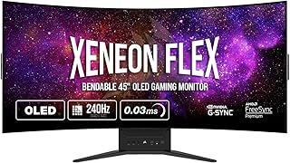 Corsair Xeneon Flex 45WQHD240 Gaming Monitor - 45-Inch OLED WQHD (3440 x 1440) Bendable Display, 240Hz Refresh Rate, 0.03ms GtG Response Time, NVIDIA G-SYNC Compatible, AMD FreeSync Premium - Black