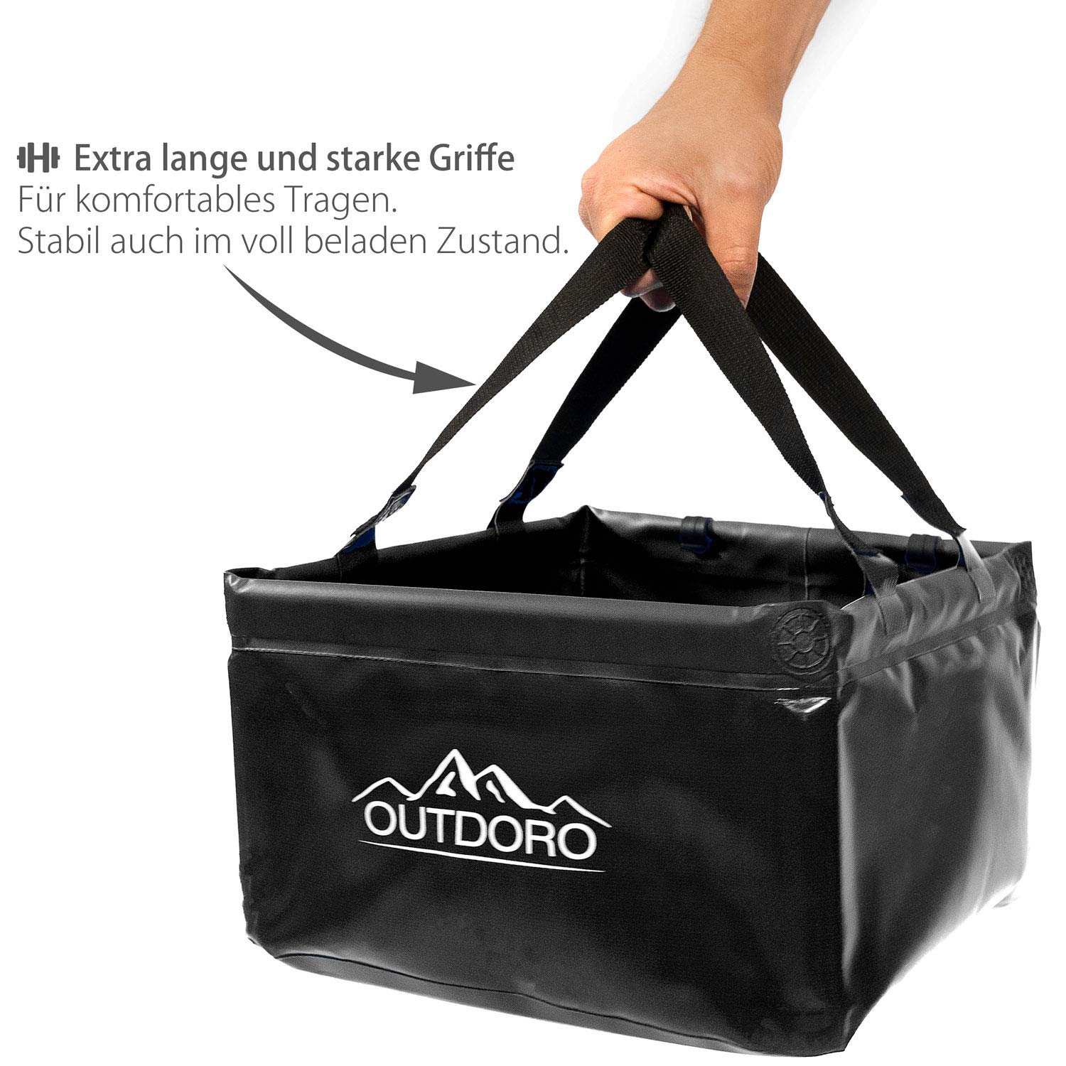 Outdoro, ciotola pieghevole grande, 16 litri, con borsa aggiuntiva, in tessuto resistente, per campeggio e attività all'aperto