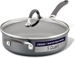 Circulon A1 Series Nonstick Induction Sauté Pan with Lid, 5-Quart, Graphite