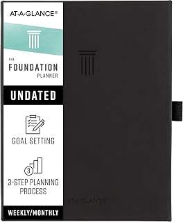 AT-A-GLANCE Foundation Planner, Undated Inspiration Journal, Set Goals, Track Progress, Create Habits, Weekly & Monthly, Small, 5-3/4" x 8-1/4", Black (FD-200-05)