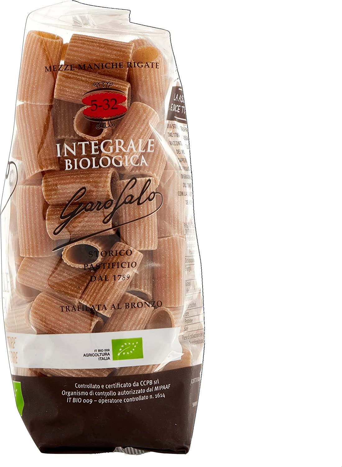 10x Pasta Integrale Mezze maniche rigate Vollkorn-Hartweizen Bio-Produkt 500g + Italian Gourmet polpa 400g
