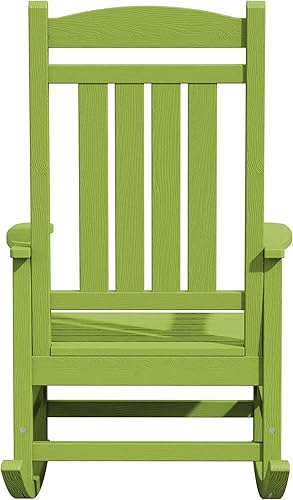 Vista 69 de Kingyes Mecedoras de polietileno de alta densidad para exteriores, sillas mecedoras para patio, deck, soportan hasta 330 libras, azul Azul marino