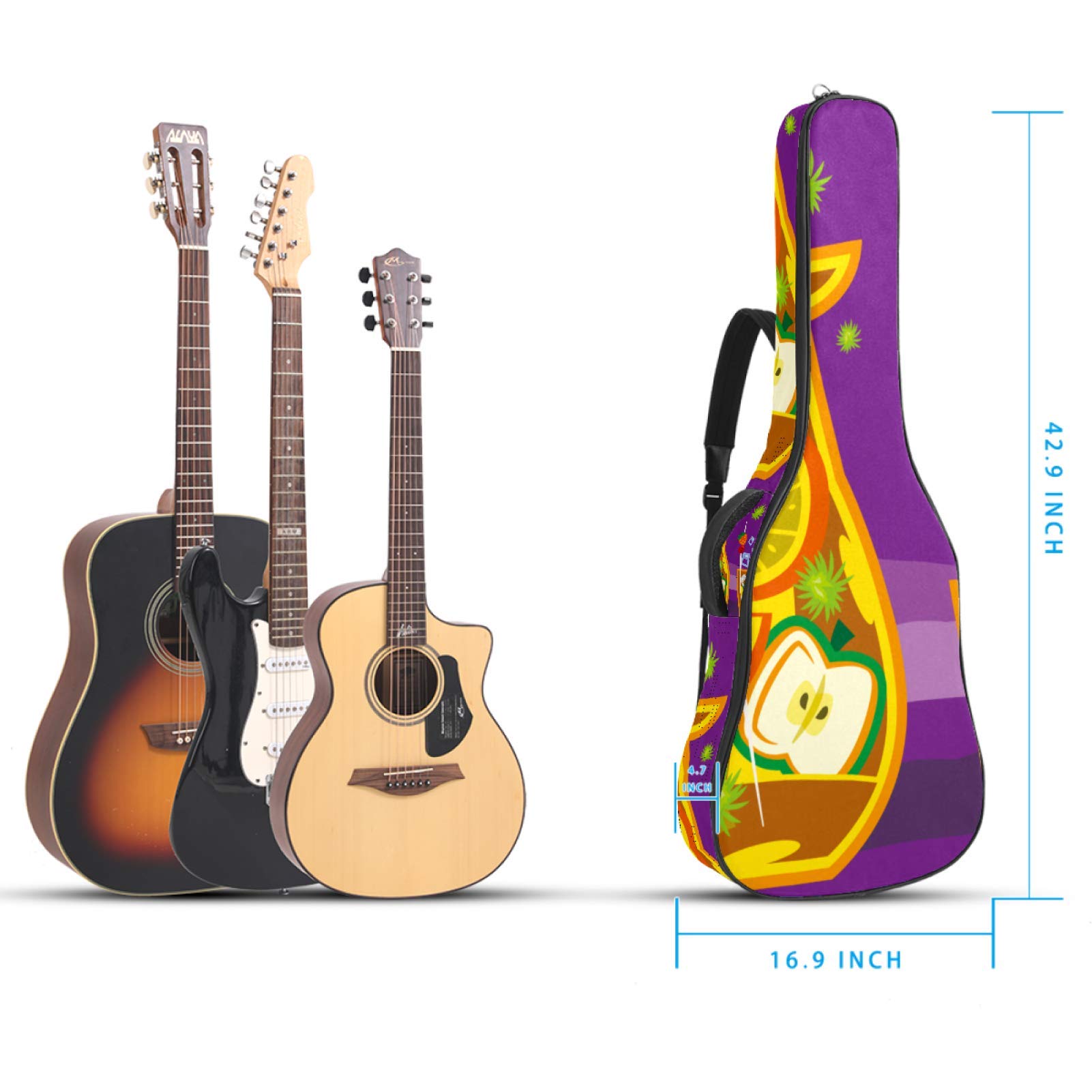 Bolsa de guitarra impermeable con cremallera suave para guitarra, bajo, acústico y clásico, para guitarra eléctrica, sangria, bebida tradicional española