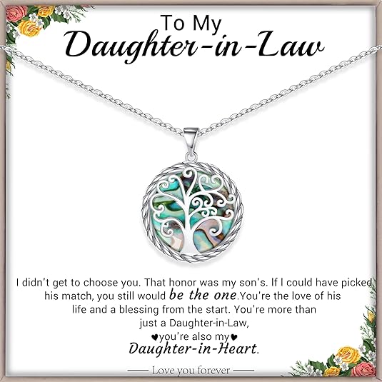 Christmas Gifts for Women Tree of Life Necklace for Women Birthday Gifts for Her Stocking Stuffers Pendant Necklace with Shell Tree Mothers Day Gift for Mom Grandma Wife Daughter Anniversary Christmas Jewelry