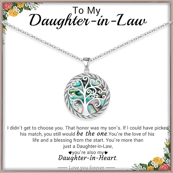 Christmas Gifts for Women Tree of Life Necklace for Women Birthday Gifts for Her Stocking Stuffers Pendant Necklace with Shell Tree Mothers Day Gift for Mom Grandma Wife Daughter Anniversary Christmas Jewelry