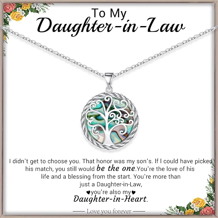 Christmas Gifts for Women Tree of Life Necklace for Women Birthday Gifts for Her Stocking Stuffers Pendant Necklace with Shell Tree Mothers Day Gift for Mom Grandma Wife Daughter Anniversary Christmas Jewelry