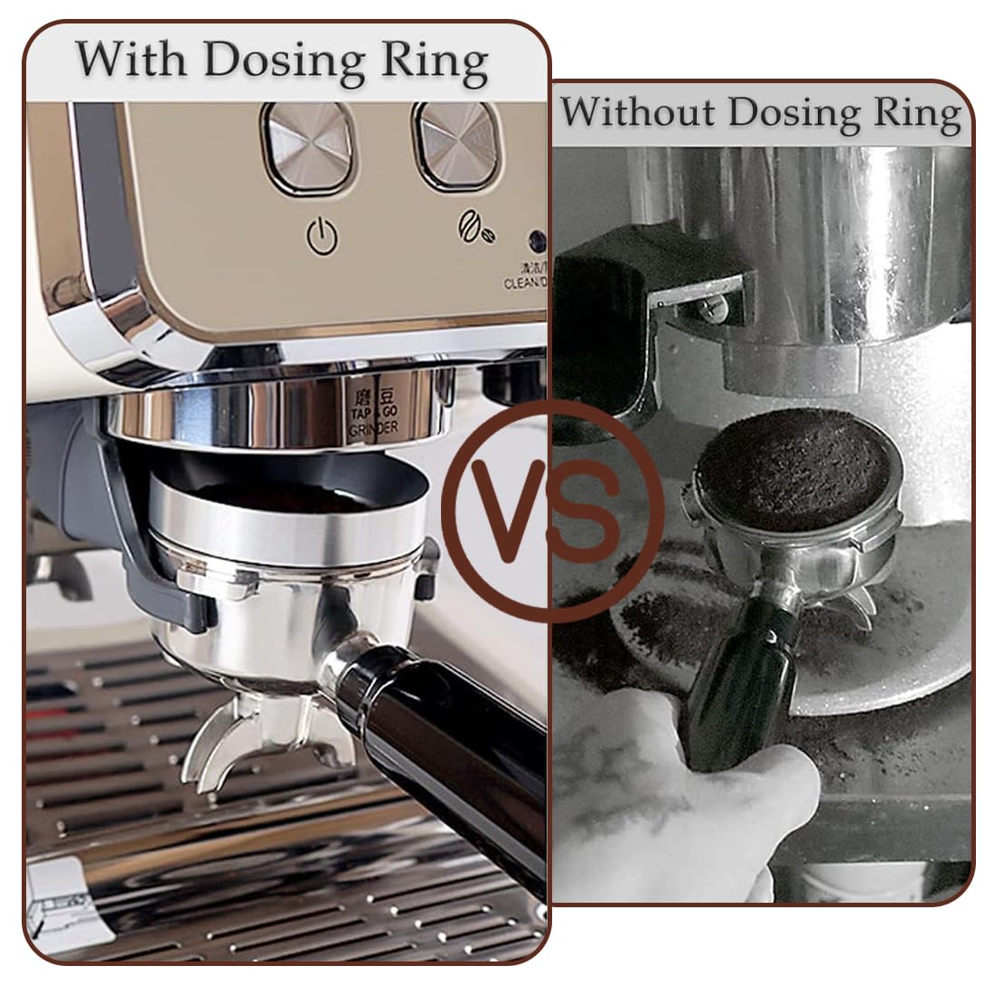 2 Stück Kaffee Dosierring 51 Mm,Magnetisch Dosiertrichter,Aluminium Espresso Trichter,Kaffeedosierring Für Fülltrichter,Brühschüssel,Siebträger Zubehör,Kaffeepulver Exakten Abfüllen