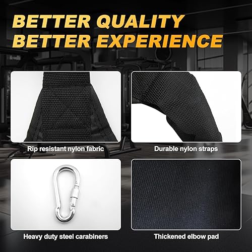 Miniatura 5 de Correas para abdominales para barra de dominadas correas colgantes para abdominales para dominadas y brazos, soporte de entrenamiento para