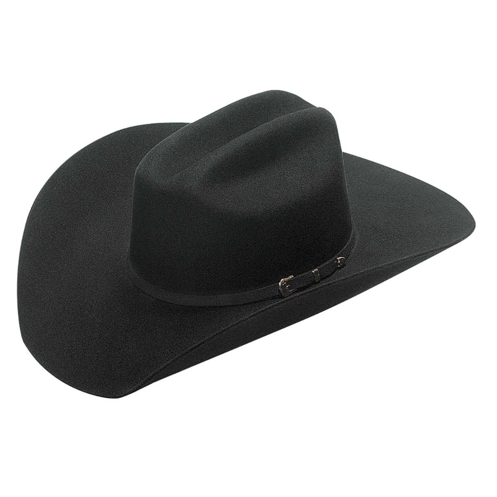 Twister Men's 3X Select Wool Western Hat – Santa Fe Style with Self-Band & 3-Piece Buckle – 6-1/2 Inches, Black