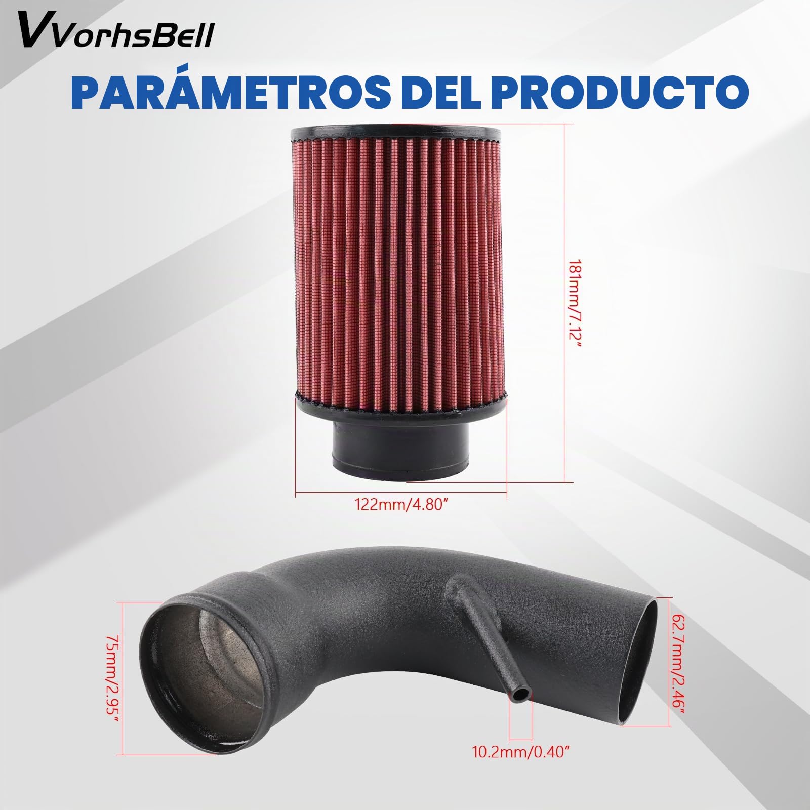 Kit de admisión de aire frío compatible con motores Audi A3 Q2 Q3 VW Golf MK7 1.4L EA211, sistema de admisión de aire de alto rendimiento con escudo térmico