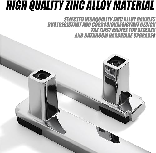 Miniatura 4 de Kcmwsy Paquete de 10 tiradores de gabinete en negro mate y dorado brillante, manijas de gabinete de cocina de aleación de zinc, tiradores cuadrados