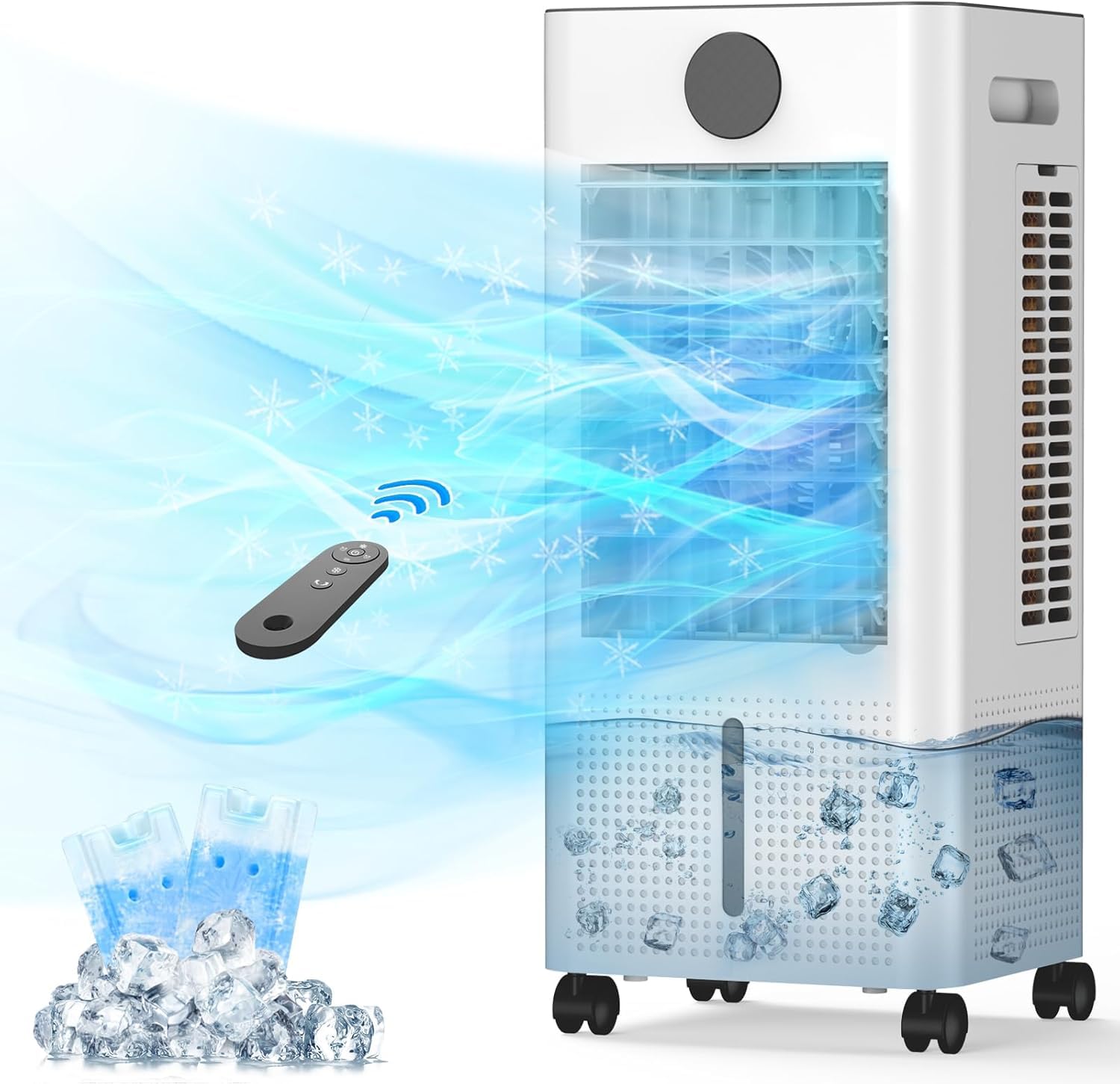 Windowless Portable Air Conditioner 12H Timer 2-Gal Tank 3-IN-1 Portable AC Unit with Remote 75 Oscillation 3 Modes