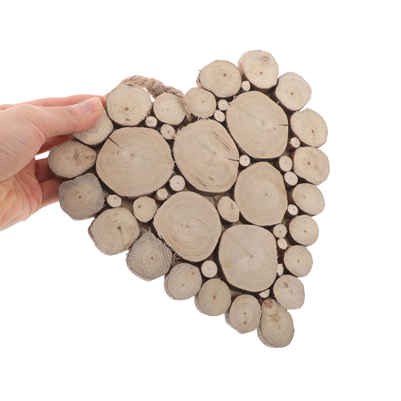 TOYANDONA Adorno Colgante de Madera Maciza en Forma de Corazón 20 CM para Decoración Rústica de San Valentín Obsequio Romántico para Mesa Pared y Fiesta de Compromiso