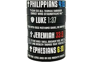8-Pack Christian Bible Verses Silicone Wristbands for Men: Strength, Faith, Hope, and Belief