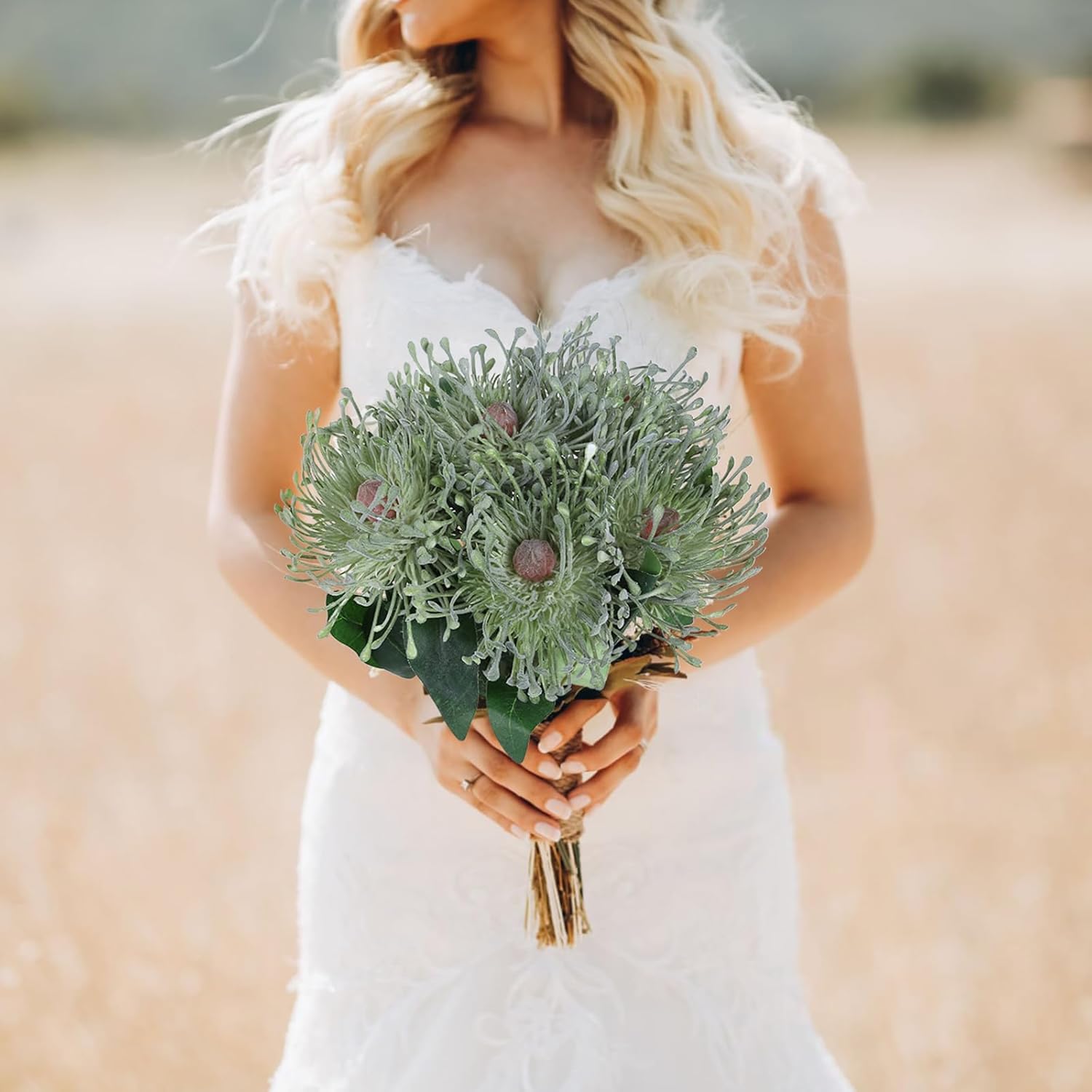 IPOPU 5Pcs Green Artificial Chrysanthemum Flowers with Stems Gift Decorations, 15.7 Inch Faux Spider Chrysanthemum Pincushion Flowers for Wedding Bouquet Home Office Decoration