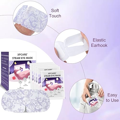 Miniatura 6 de XPCARE Paquete de 32 máscaras de ojos de vapor para ojos secos, máscara de ojos cálida para dormir, máscara de ojos desechable con calefacción para