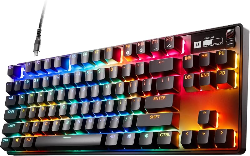 Teclado para juegos hipermagnético Apex Pro TKL - El más rápido - Actuación ajustable - Formato de teclado sin numérico adecuado para deportes electrónicos - RGB - USB-C - Edición 2023 - QWERTY americano