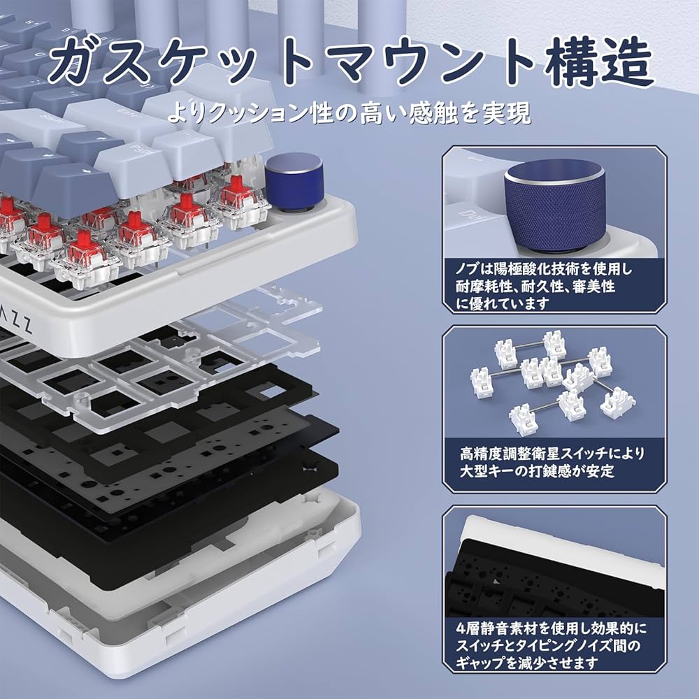 ミャー子 Amazon | AKS068 ゲーミングキーボード アリスレイアウト 68キー