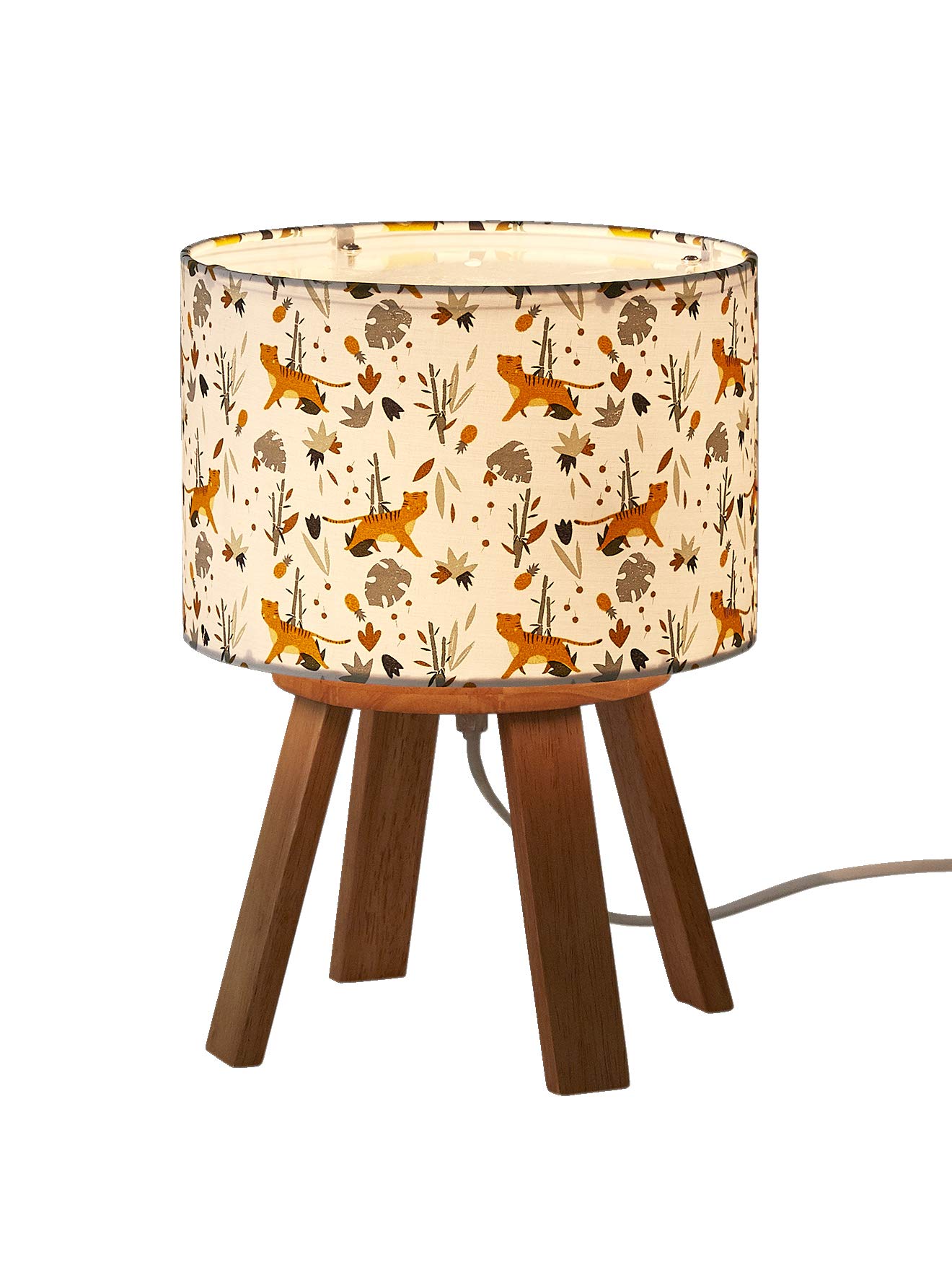Vertbaudet Kinder Nachttischlampe,Pandafreunde weiß bedruckt ONE SIZE