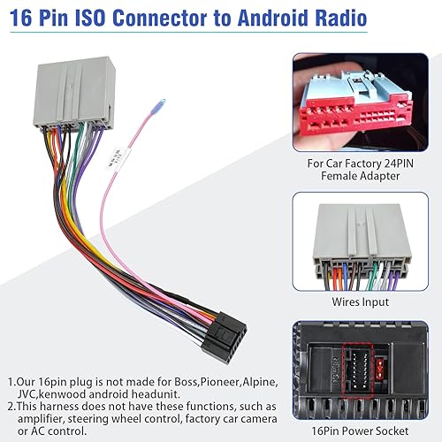 Miniatura 5 de Jayubien Adaptador de arnés de cableado de radio estéreo compatible con Ford F-150250350 Expedition Focus Escape Mustang Explorer Lincoln Mercury,