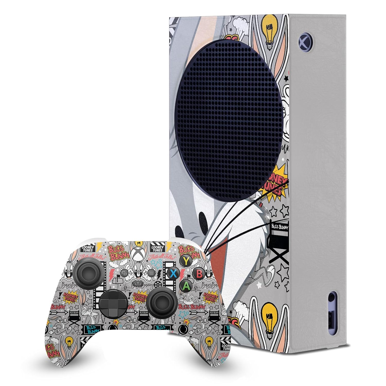 Head Case Designs Officially Licensed Looney Tunes Bugs Bunny Graphics and Characters Game Console Wrap and Game Controller Skin Bundle Compatible With Xbox Series S Console & Controller Bundle