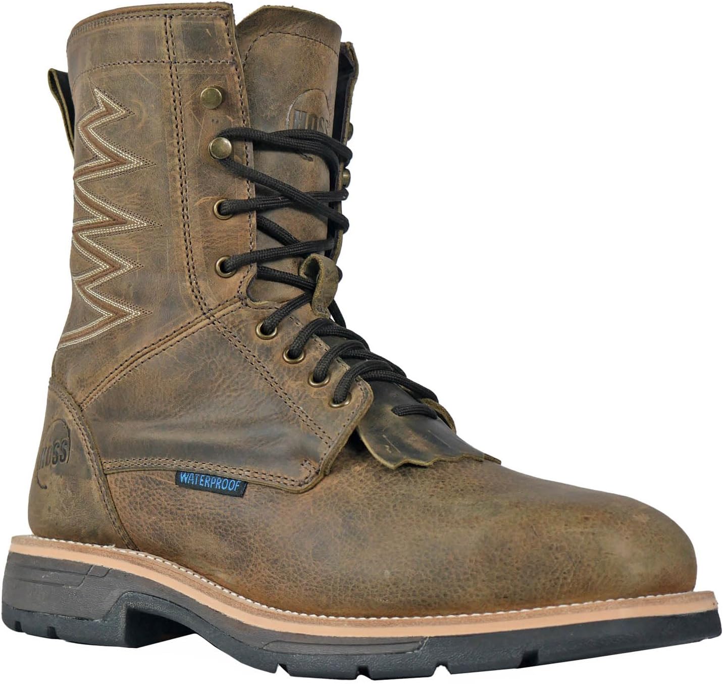 Hoss Men's Brisbee Lacer Distressed Fire and Safety Boot
